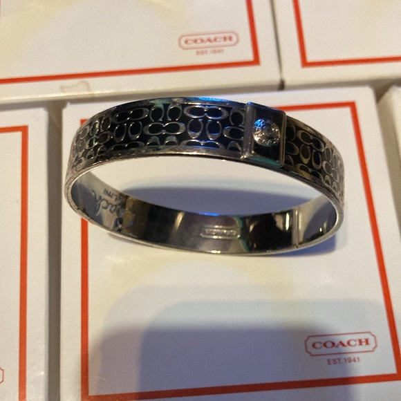 Authentic Coach Bangles Signature Logo Patterns Styles Size 7 Ring Silver Gold - Picture 8 of 16